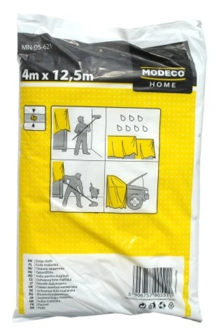 Folie malarskie 4m x 12,5 m, 30m2, grubość 5µ Home Tools MN‑05‑621