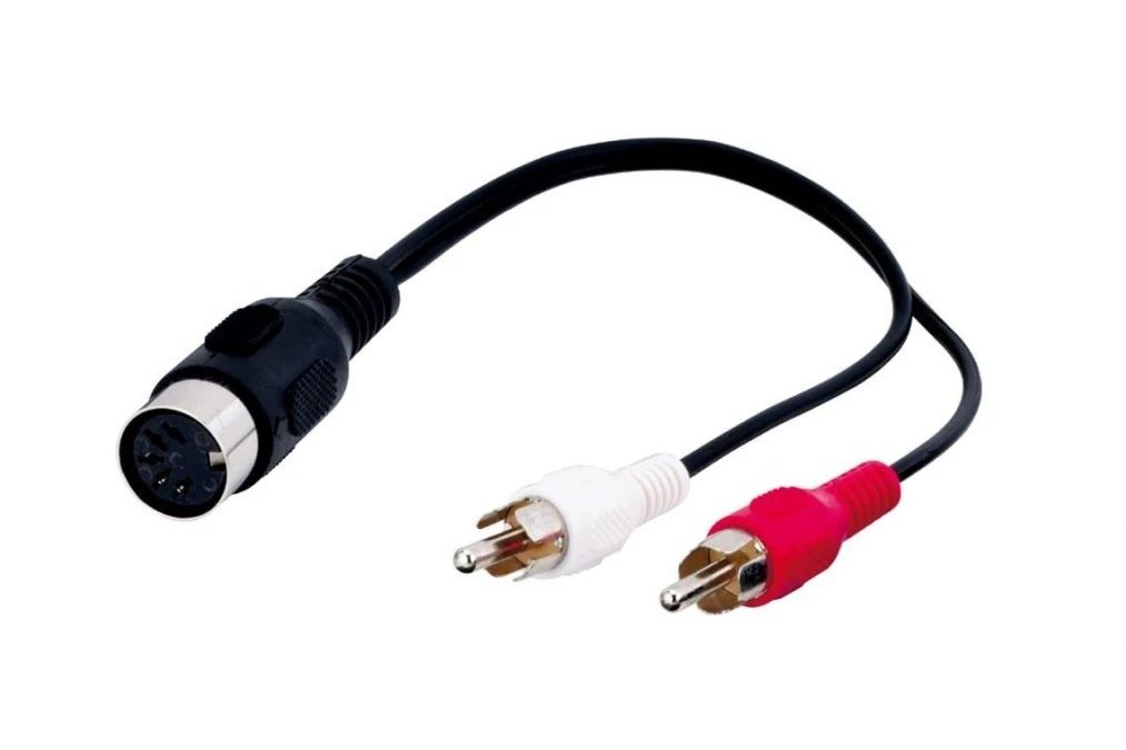 Kabel adaptera audio, gniazdo DIN na wtyk cinch stereo ‑ Długość kabla 0.2 m