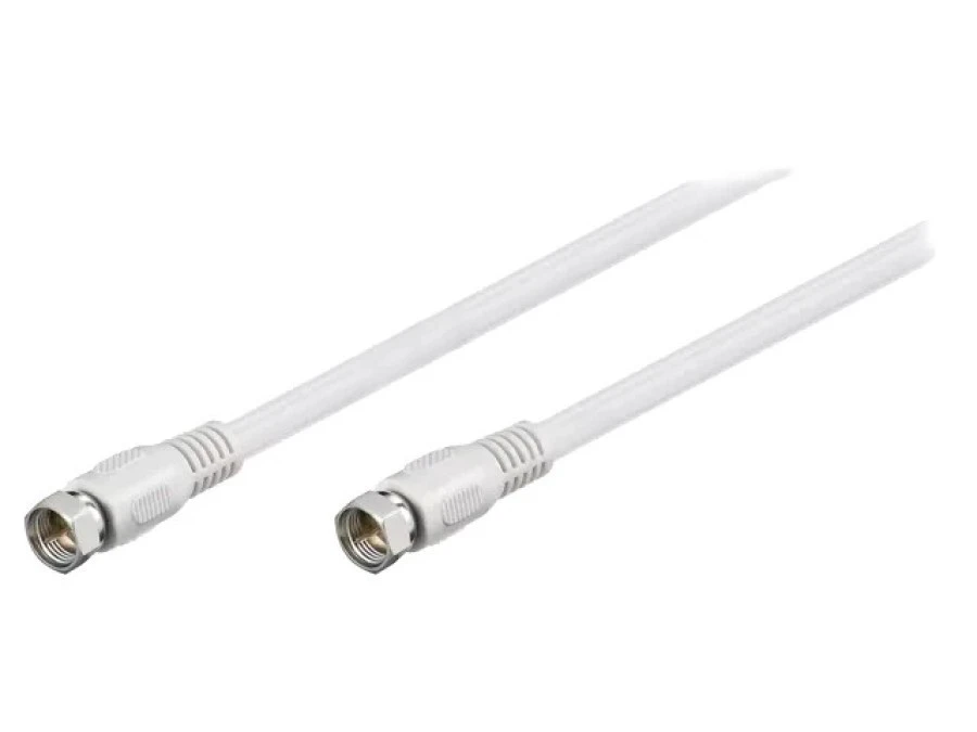 Kabel 10m F wtyk, z obu stron ekranowane złącza biały 75 50741