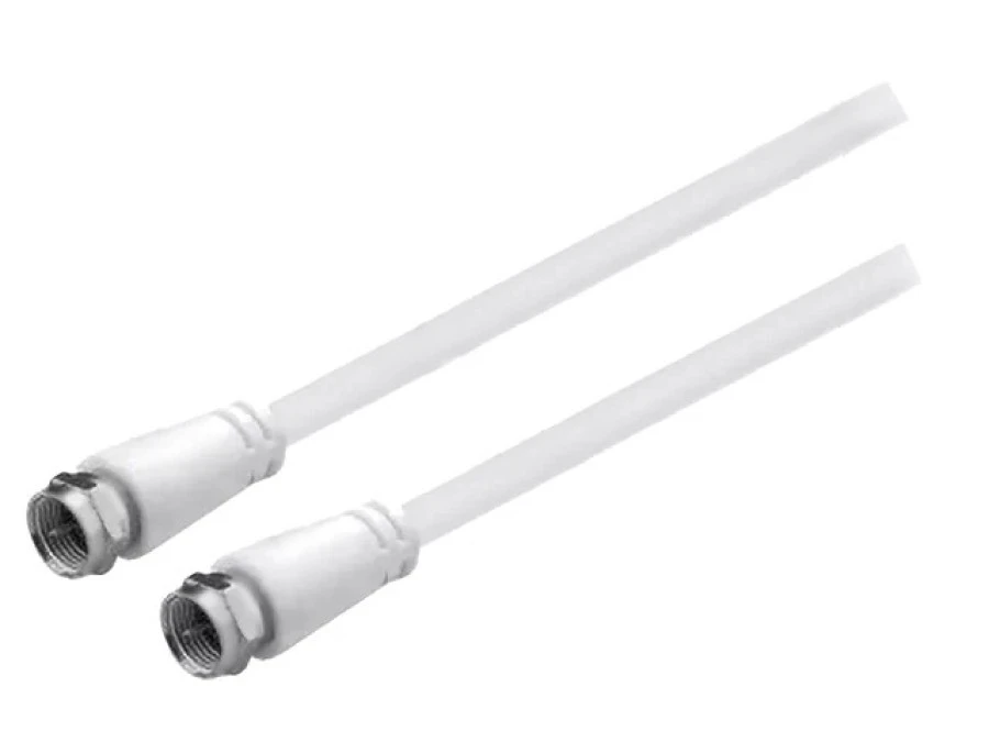 Kabel 10m F wtyk, z obu stron PVC klasa ekranowania A+ biały 58819