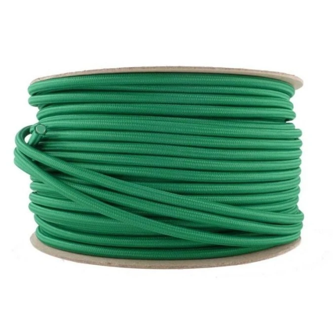 Kabel 2 żyłowy zielony 2×0,75mm2 ‑ 1m w oplocie