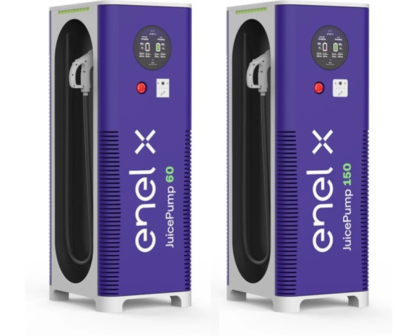 JuicePump Flexi+ 150 2xCCS2, 2 zasilacze, kable DC 150kW trójfazowy kabel do 5m, ładowanie równoległego