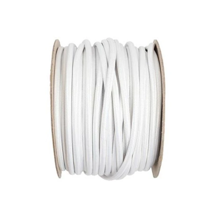 Kabel 2 żyłowy biały 2×0,75mm2 ‑ 1m w oplocie