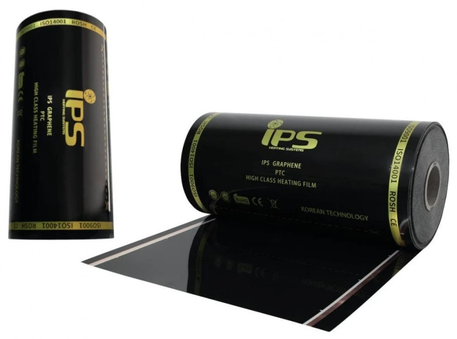 IRH‑FLC‑140W 100m: Folia IR do montażu pod panele podł.ogowe o gęstości min 33, szer. 50cm, 230V/140W/m2, rolka 100m