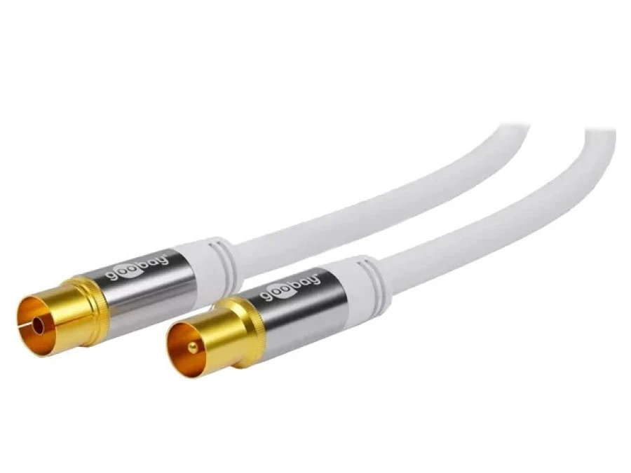 Kabel 1m PVC biały 75 Obsługa: 4K, FullHD, UHD 2160p 70313