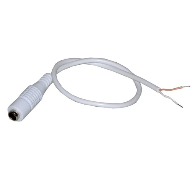 Gniazdo DC 2,1/5,5 na kablu 30cm biały kabel podwó 10 szt.