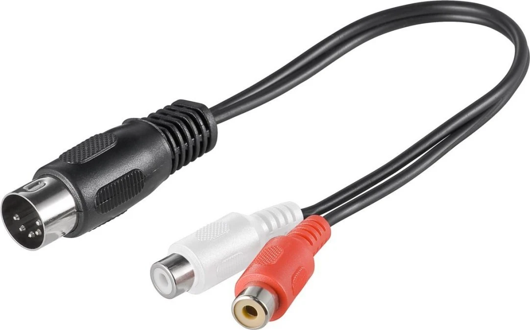 Kabel adaptera audio, wtyk DIN na gniazdo cinch stereo ‑ Długość kabla 0.2 m