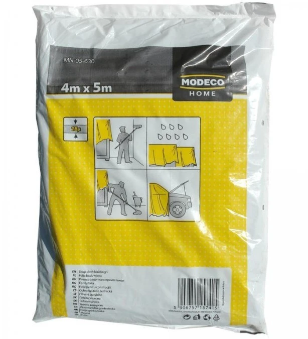 Folia budowlana gruba 4m x 5m, 20m2, grubość 18µ Home Tools MN‑05‑630
