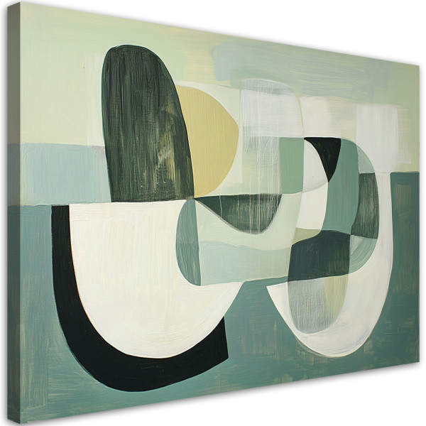 Feeby Obraz na płótnie, Zielone Abstrakcyjne Kształty Geometryczne 90x60 634180