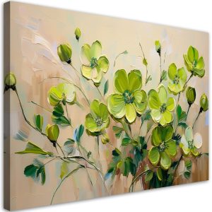 Feeby Obraz na płótnie, Zielone Kwitnące Kwiaty Rośłiny 60×40 483964