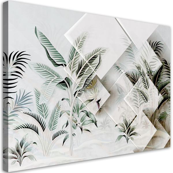 Feeby Obraz na płótnie, Zielone liście 3D 60x40 325595