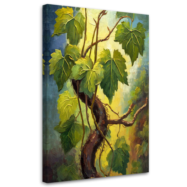 Feeby Obraz na płótnie, Zielone liście winogron 80x120 315873
