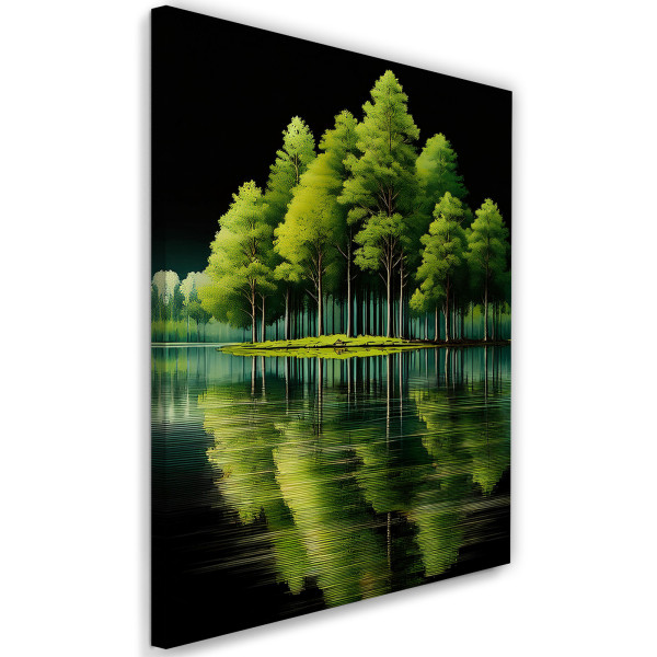 Feeby Obraz na płótnie, Zielony Las nad jeziorem 40x60 488630