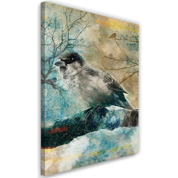 Feeby Obraz na płótnie Zimowy ptaszek 70x100 409105