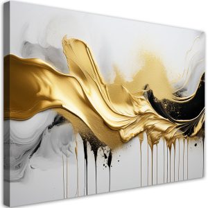Feeby Obraz na płótnie, Złota Abstrakcja 3D 90×60 562389 Feeby Obraz na płótnie, Złota Abstrakcja 3D 90×60 562389