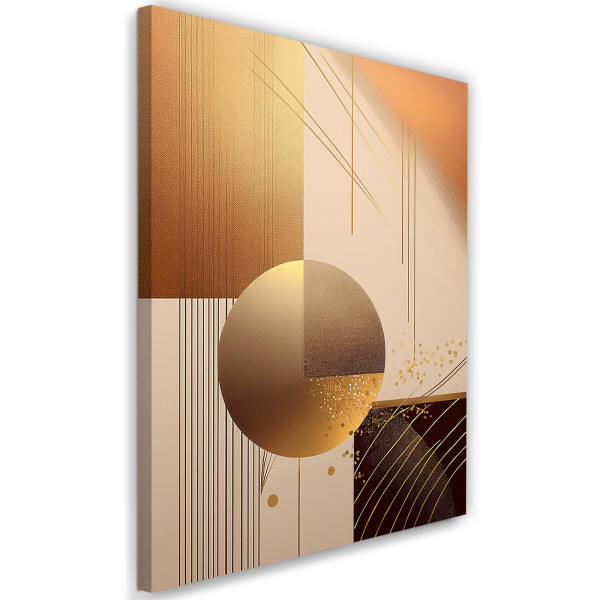 Feeby Obraz na płótnie, Złota Abstrakcja Geometria Glamur 80x120 487422