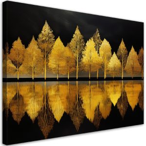 Feeby Obraz na płótnie, Złote Drzewa Las 60×40 486955
