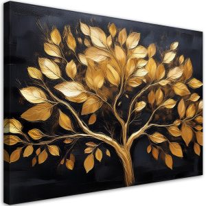 Feeby Obraz na płótnie, Złote Drzewo Liscie 90×60 486235