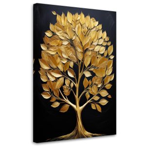 Feeby Obraz na płótnie, Złote Drzewo Miłości Glamour 60×90 486338