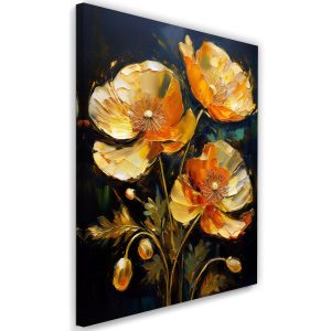 Feeby Obraz na płótnie, Złote Maki Kwiaty Natura 40×60 487113 Feeby Obraz na płótnie, Złote Maki Kwiaty Natura 40×60 487113