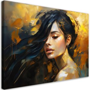 Feeby Obraz na płótnie, Złoto Kobieta Glamour 60×40 398631 Feeby Obraz na płótnie, Złoto Kobieta Glamour 60×40 398631
