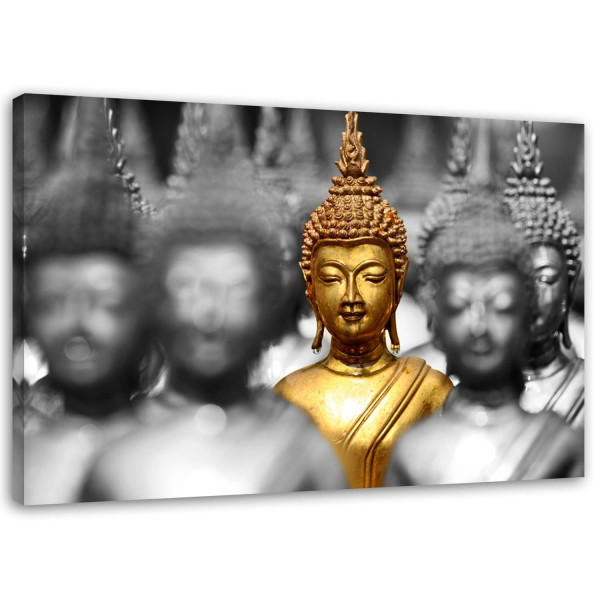 Feeby Obraz na płótnie Złoty Budda zen spa 90x60 409078