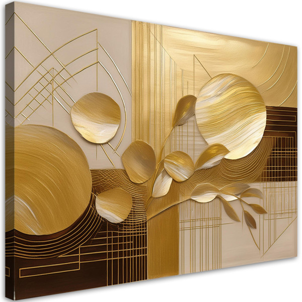 Feeby Obraz na płótnie, Złoty Glamour Abstrakcja 120x80 415238