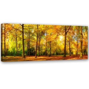 Feeby Obraz na płótnie Złoty las 1-częściowy 120×40 409134 Feeby Obraz na płótnie Złoty las 1-częściowy 120×40 409134