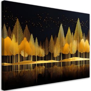Feeby Obraz na płótnie, Złoty Las Abstrakcja Natura 120×80 485673 Feeby Obraz na płótnie, Złoty Las Abstrakcja Natura 120×80 485673
