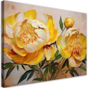 Feeby Obraz na płótnie, Żółta Piwonia Kwiaty Malowane 90×60 485581 Feeby Obraz na płótnie, Żółta Piwonia Kwiaty Malowane 90×60 485581