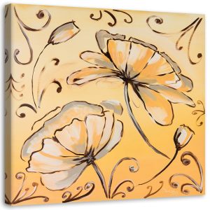 Feeby Obraz na płótnie Żółte kwiaty 60×60 409750 Feeby Obraz na płótnie Żółte kwiaty 60×60 409750
