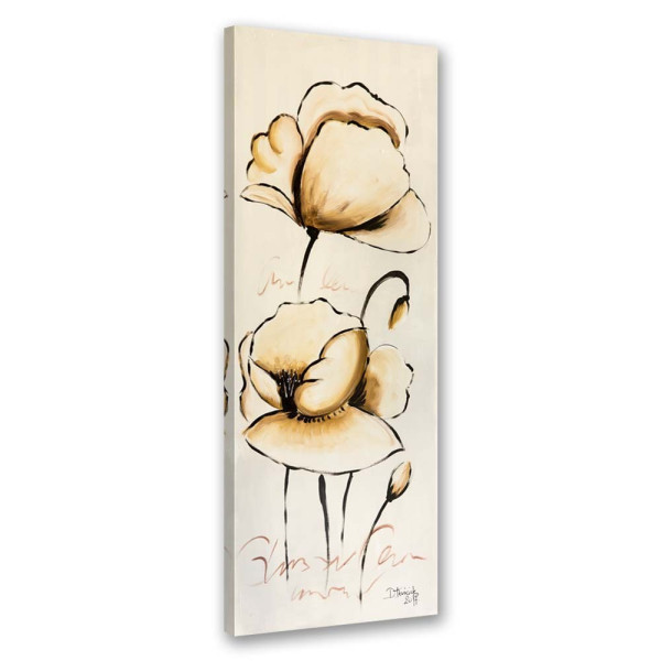 Feeby Obraz na płótnie Żółte malowane kwiaty 30x90 409672