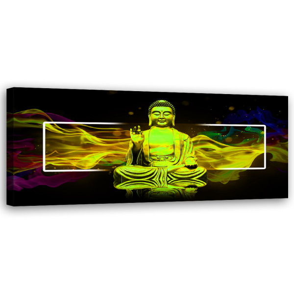 Feeby Obraz na płótnie, Żółty budda abstrakcja 150x50 425034