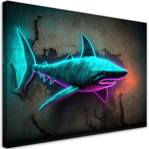 Feeby Obraz na płótnie, Zwierzęta Rekin Neon 100×70 485377 Feeby Obraz na płótnie, Zwierzęta Rekin Neon 100×70 485377