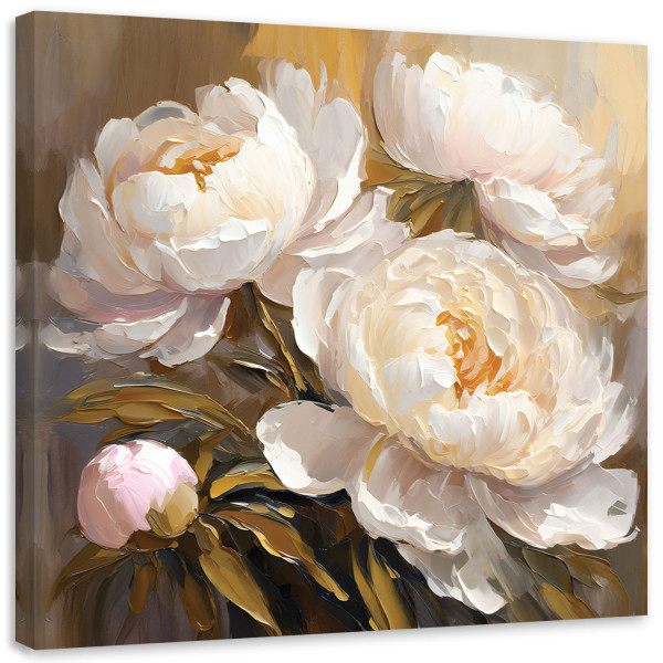 Feeby Obraz, na ścianę Piwonie ręcznie malowane 30x30 317168