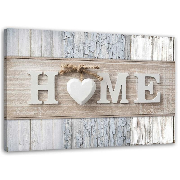 Feeby Obraz Napis Home na tle desek vintage 120x80 317385