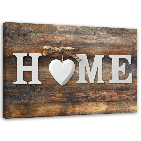 Feeby Obraz Napis Home Serce Drewno Vintage 120x80 317391