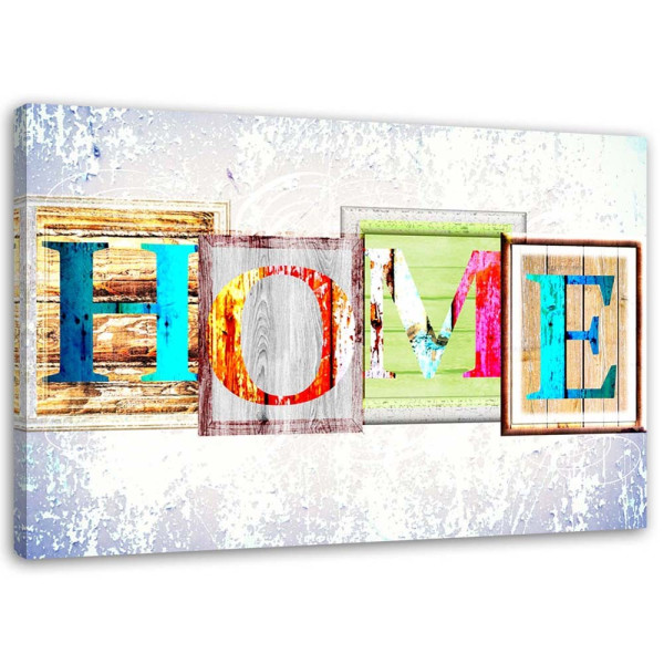Feeby Obraz Napis HOME z klocków 120x80 409322