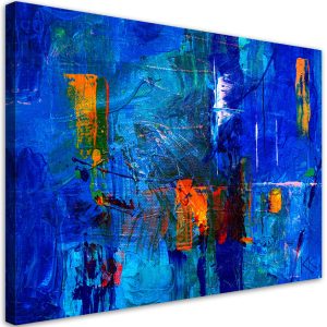 Feeby Obraz Niebieska abstrakcja ręcznie malowana 90×60 326557 Feeby Obraz Niebieska abstrakcja ręcznie malowana 90×60 326557