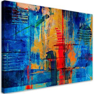 Feeby Obraz Niebieska abstrakcja ręcznie malowana 90×60 326487 Feeby Obraz Niebieska abstrakcja ręcznie malowana 90×60 326487