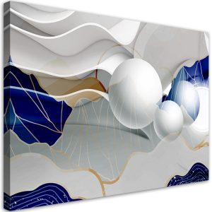Feeby Obraz Niebieska abstrakcja z kulami 3D 100×70 326542 Feeby Obraz Niebieska abstrakcja z kulami 3D 100×70 326542