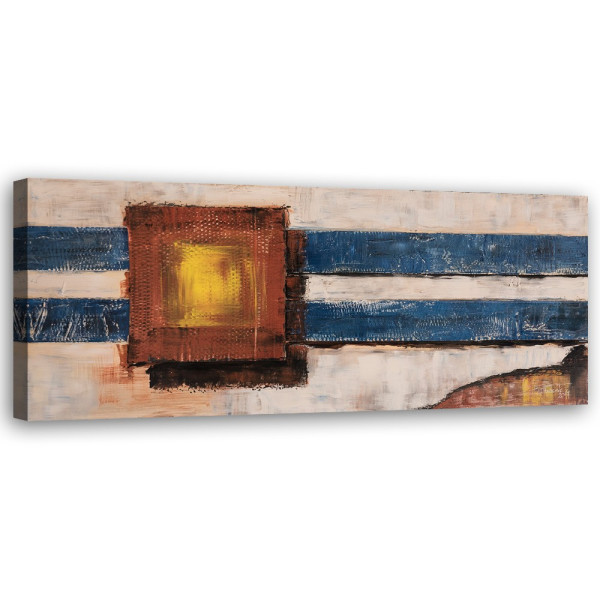 Feeby Obraz Niebieskie linie abstrakcja malowana 150x50 317382