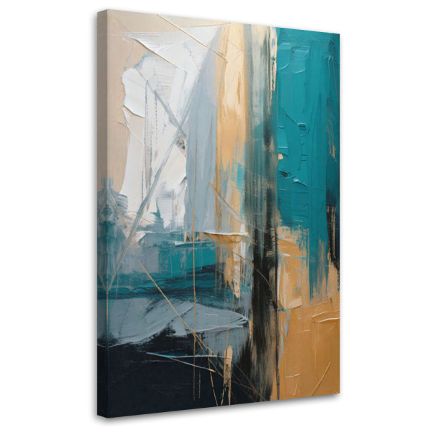 Feeby Obraz nowoczesny, Abstrakcja Geometryczna Złoto 40x60 778044