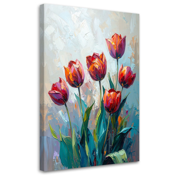 Feeby Obraz nowoczesny, Czerwone Tulipany Kwiaty jak malowany 40x60 781027