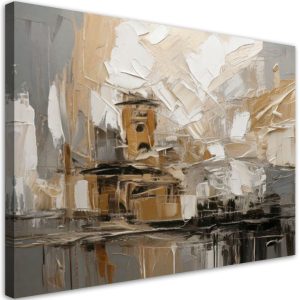Feeby Obraz nowoczesny do salonu, Abstrakcja brązowo beżowa 120×80 777704 Feeby Obraz nowoczesny do salonu, Abstrakcja brązowo beżowa 120×80 777704