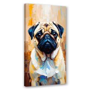 Feeby Obraz nowoczesny do salonu biura, Mops Pies Zwierzę Beżowy 50×100 780202 Feeby Obraz nowoczesny do salonu biura, Mops Pies Zwierzę Beżowy 50×100 780202
