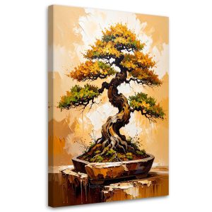 Feeby Obraz nowoczesny do salonu, Drzewko Bonsai 40×60 778187 Feeby Obraz nowoczesny do salonu, Drzewko Bonsai 40×60 778187