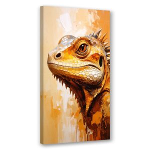 Feeby Obraz nowoczesny do salonu kuchni, Głowa jaszczurki Gady 40×80 781512