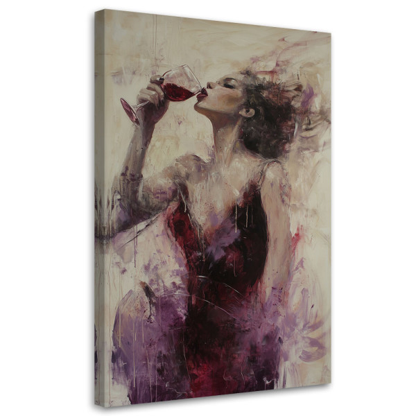 Feeby Obraz nowoczesny, Kobieta Wino Abstrakcja 40x60 633964