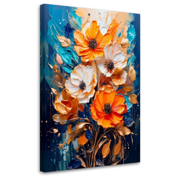 Feeby Obraz nowoczesny, Kwiaty Akwarela Pomarańcz 70x100 777600